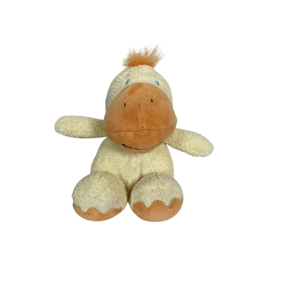 Vintage Kids II Duck Plush Chamois Yellow Velour Orange Fuzzy Hair